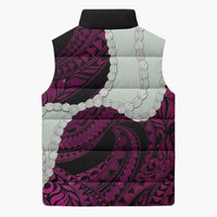 Pink Galaxy Polynesia Tribal Octopus Tattoo Sleeveless Puffer Jacket Pikake Lei Polynesian Pattern LT14 - Polynesian Pride
