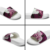 Pink Galaxy Polynesia Tribal Octopus Tattoo Slide Sandals Pikake Lei Polynesian Pattern