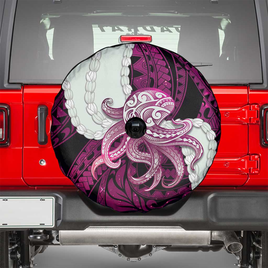 Pink Galaxy Polynesia Tribal Octopus Tattoo Spare Tire Cover Pikake Lei Polynesian Pattern LT14 - Polynesian Pride