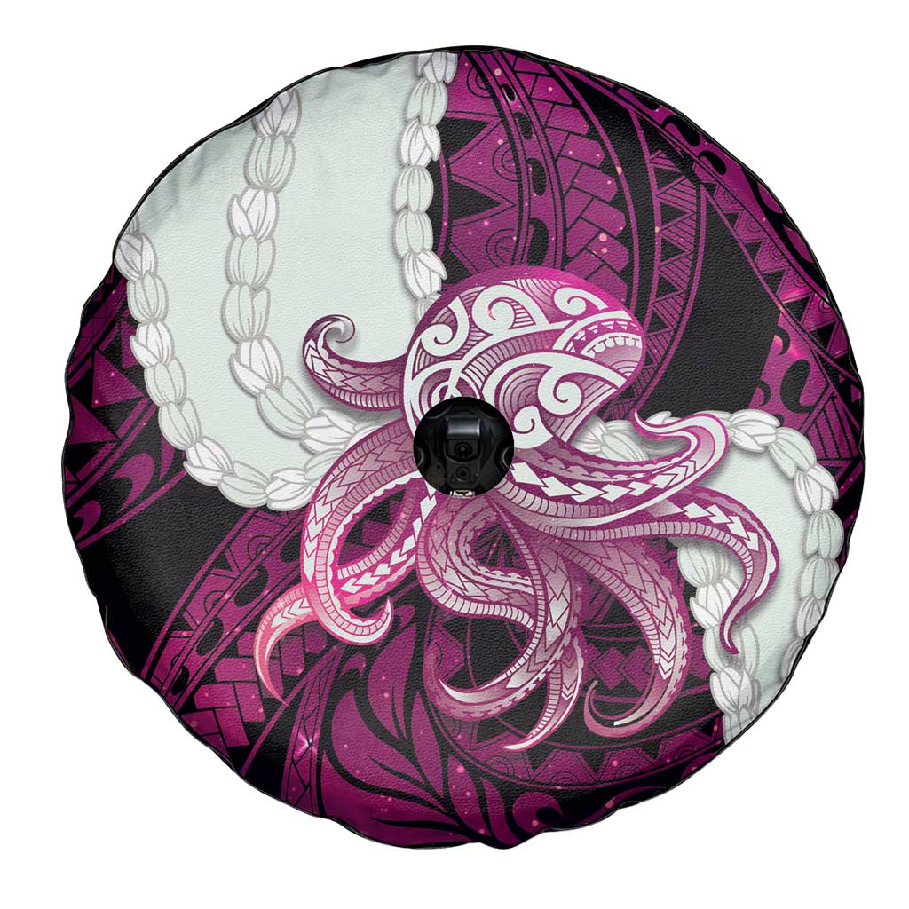 Pink Galaxy Polynesia Tribal Octopus Tattoo Spare Tire Cover Pikake Lei Polynesian Pattern LT14 - Polynesian Pride