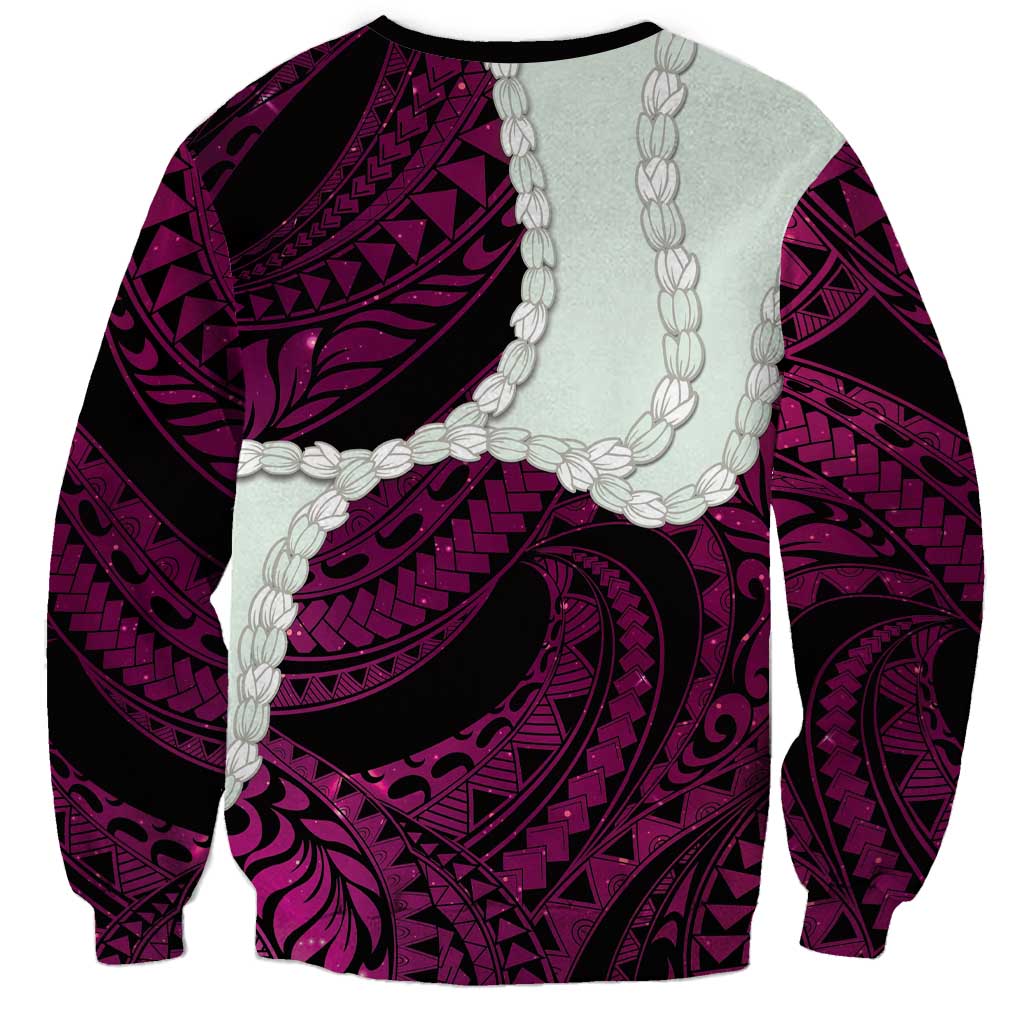 Pink Galaxy Polynesia Tribal Octopus Tattoo Sweatshirt Pikake Lei Polynesian Pattern LT14 - Polynesian Pride