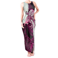 Pink Galaxy Polynesia Tribal Octopus Tattoo Tank Maxi Dress Pikake Lei Polynesian Pattern LT14 Women Pink - Polynesian Pride