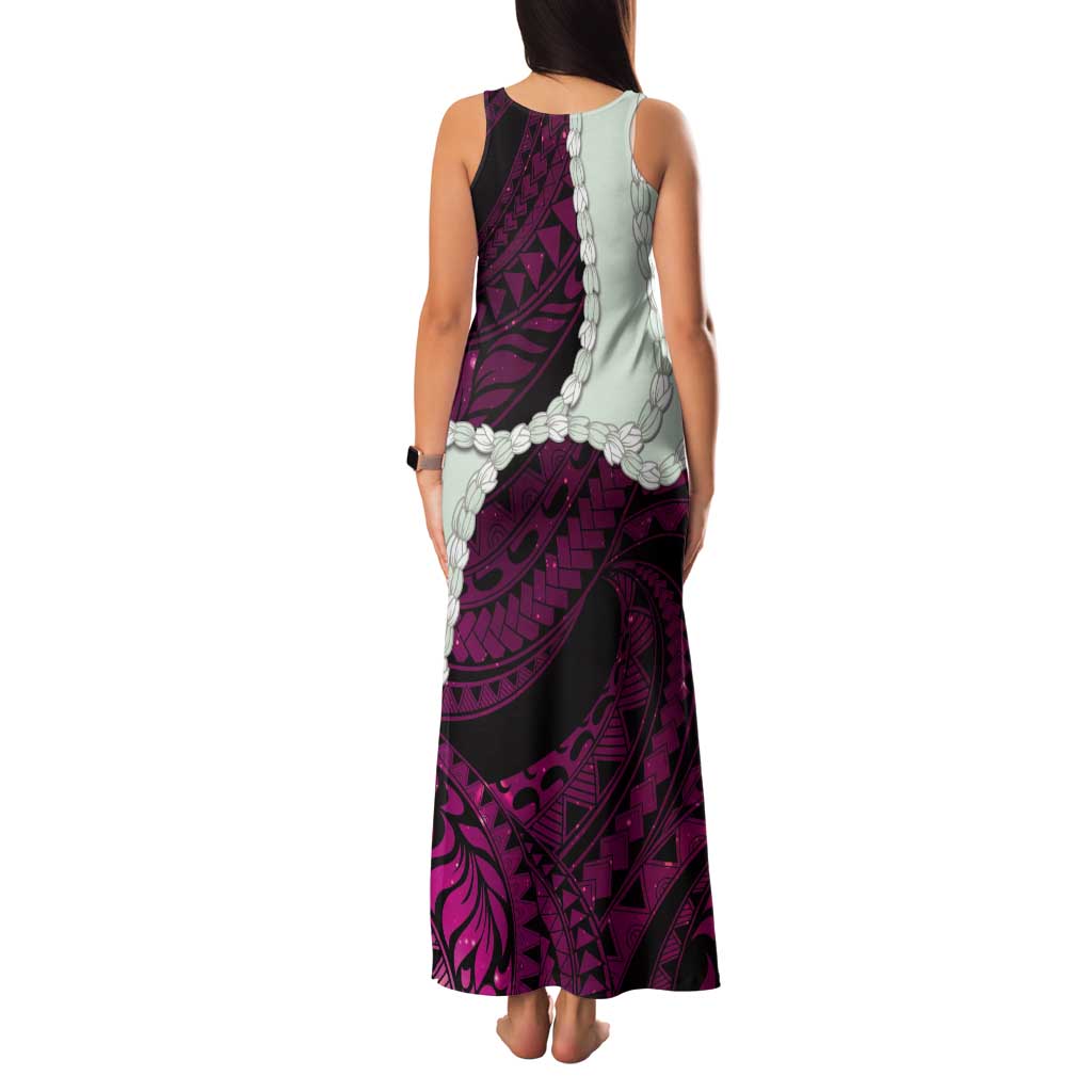 Pink Galaxy Polynesia Tribal Octopus Tattoo Tank Maxi Dress Pikake Lei Polynesian Pattern LT14 - Polynesian Pride