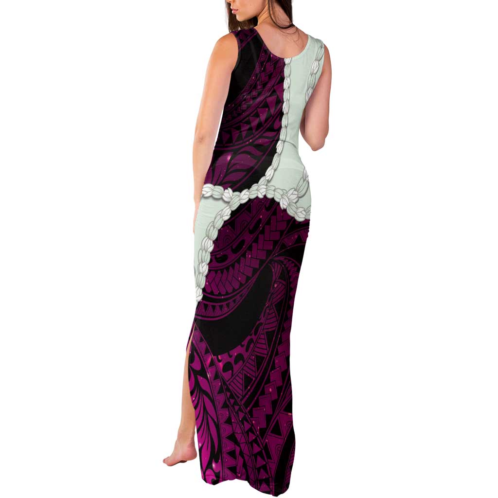 Pink Galaxy Polynesia Tribal Octopus Tattoo Tank Maxi Dress Pikake Lei Polynesian Pattern LT14 - Polynesian Pride