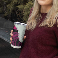 Pink Galaxy Polynesia Tribal Octopus Tattoo Tumbler Cup Pikake Lei Polynesian Pattern