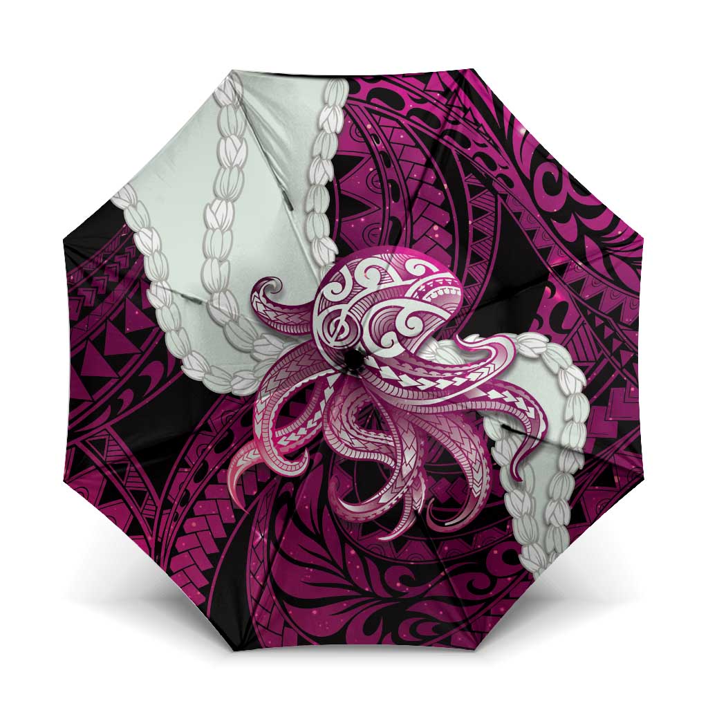 Pink Galaxy Polynesia Tribal Octopus Tattoo Umbrella Pikake Lei Polynesian Pattern