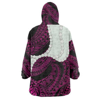 Pink Galaxy Polynesia Tribal Octopus Tattoo Wearable Blanket Hoodie Pikake Lei Polynesian Pattern LT14 - Polynesian Pride
