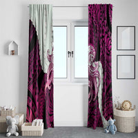Pink Galaxy Polynesia Tribal Octopus Tattoo Window Curtain Pikake Lei Polynesian Pattern LT14 - Polynesian Pride