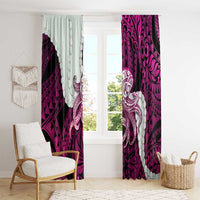 Pink Galaxy Polynesia Tribal Octopus Tattoo Window Curtain Pikake Lei Polynesian Pattern LT14 - Polynesian Pride
