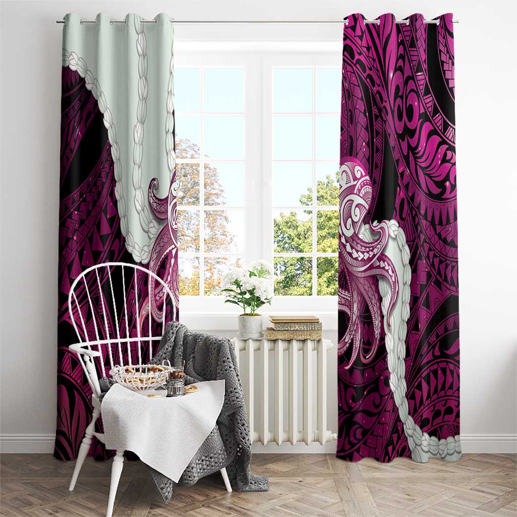 Pink Galaxy Polynesia Tribal Octopus Tattoo Window Curtain Pikake Lei Polynesian Pattern LT14 - Polynesian Pride