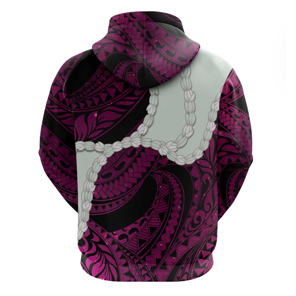 Pink Galaxy Polynesia Tribal Octopus Tattoo Zip Hoodie Pikake Lei Polynesian Pattern LT14 - Polynesian Pride