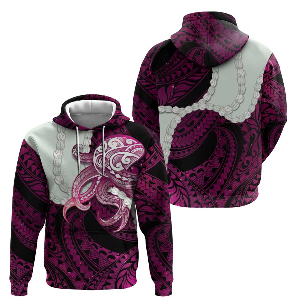 Pink Galaxy Polynesia Tribal Octopus Tattoo Zip Hoodie Pikake Lei Polynesian Pattern LT14 - Polynesian Pride