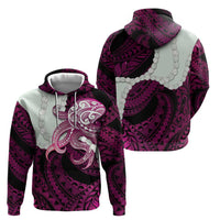 Pink Galaxy Polynesia Tribal Octopus Tattoo Zip Hoodie Pikake Lei Polynesian Pattern LT14 - Polynesian Pride