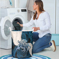Blue Galaxy Polynesia Tribal Octopus Tattoo Laundry Basket Pikake Lei Polynesian Pattern LT14 - Polynesian Pride