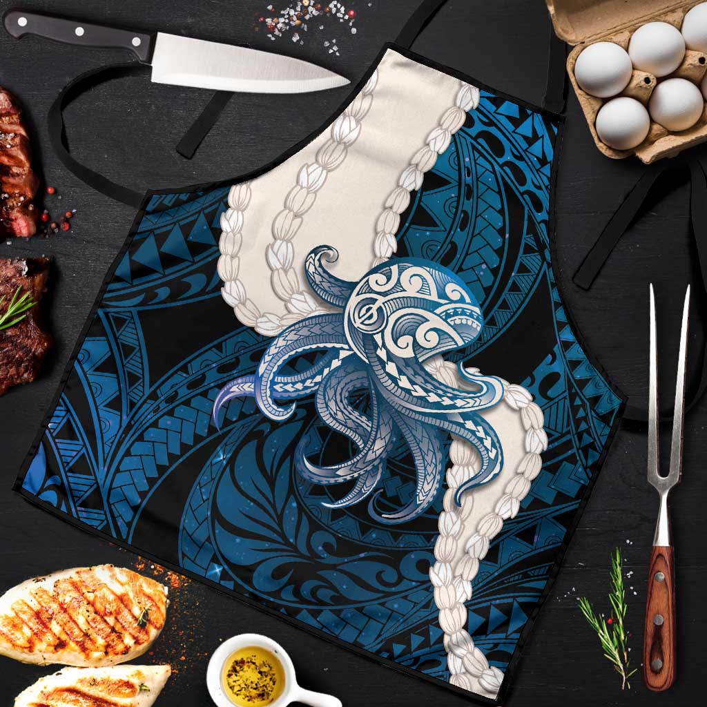 Blue Galaxy Polynesia Tribal Octopus Tattoo Apron Pikake Lei Polynesian Pattern LT14 Blue - Polynesian Pride