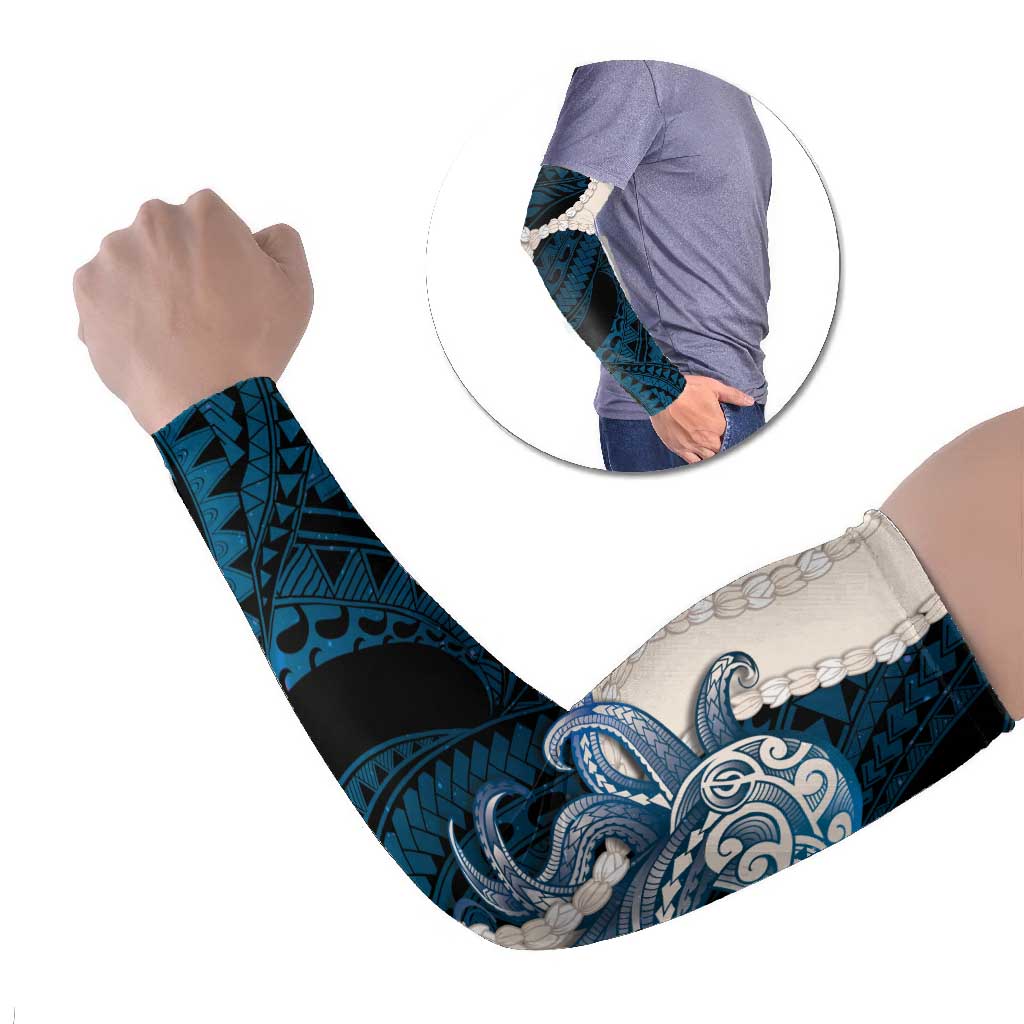 Blue Galaxy Polynesia Tribal Octopus Tattoo Arm Sleeves Pikake Lei Polynesian Pattern LT14 Set of 2 Blue - Polynesian Pride
