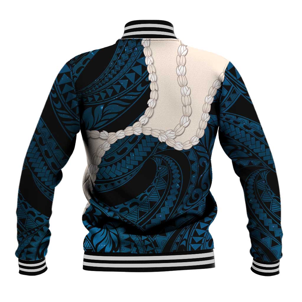 Blue Galaxy Polynesia Tribal Octopus Tattoo Baseball Jacket Pikake Lei Polynesian Pattern LT14 - Polynesian Pride