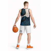 Blue Galaxy Polynesia Tribal Octopus Tattoo Basketball Jersey Pikake Lei Polynesian Pattern LT14 - Polynesian Pride