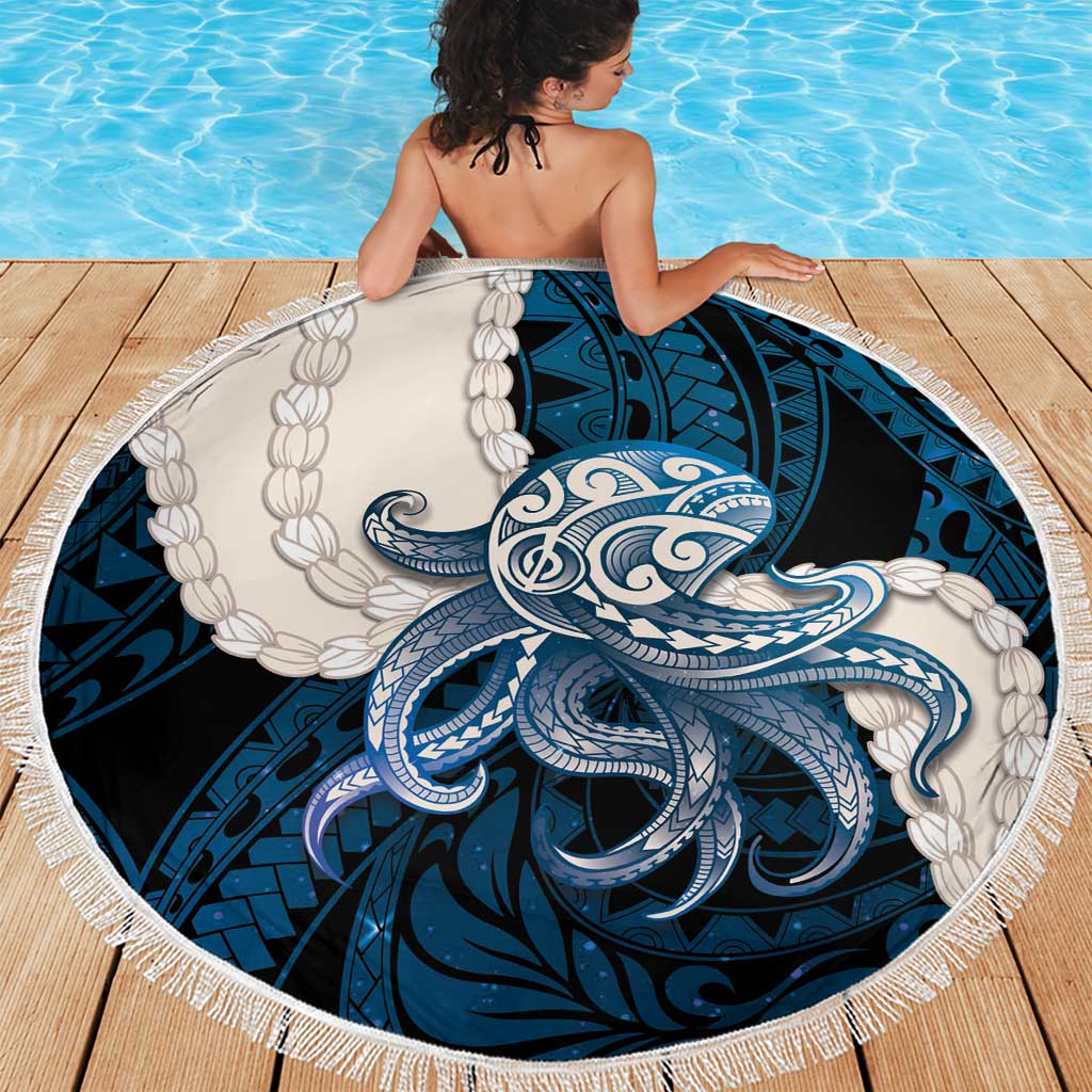 Blue Galaxy Polynesia Tribal Octopus Tattoo Beach Blanket Pikake Lei Polynesian Pattern LT14 - Polynesian Pride