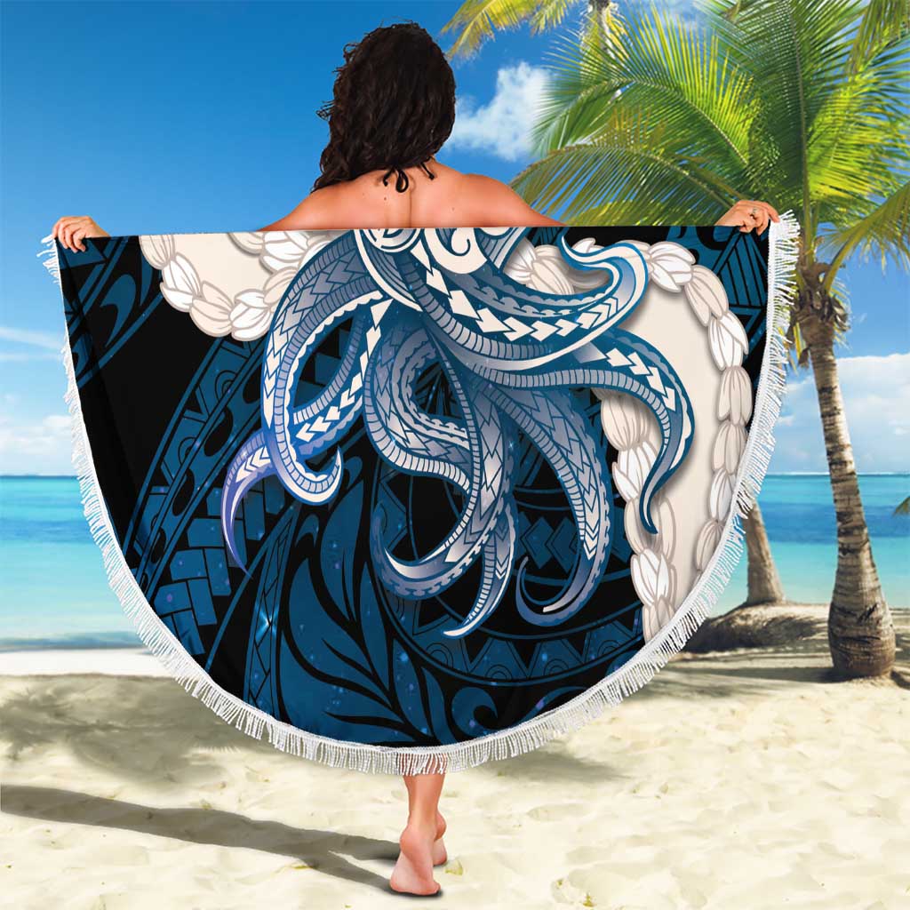 Blue Galaxy Polynesia Tribal Octopus Tattoo Beach Blanket Pikake Lei Polynesian Pattern LT14 - Polynesian Pride