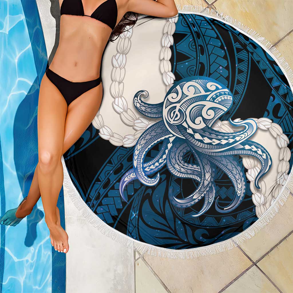 Blue Galaxy Polynesia Tribal Octopus Tattoo Beach Blanket Pikake Lei Polynesian Pattern LT14 - Polynesian Pride