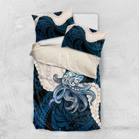 Blue Galaxy Polynesia Tribal Octopus Tattoo Bedding Set Pikake Lei Polynesian Pattern LT14 US Twin 172cm x 218cm Blue - Polynesian Pride