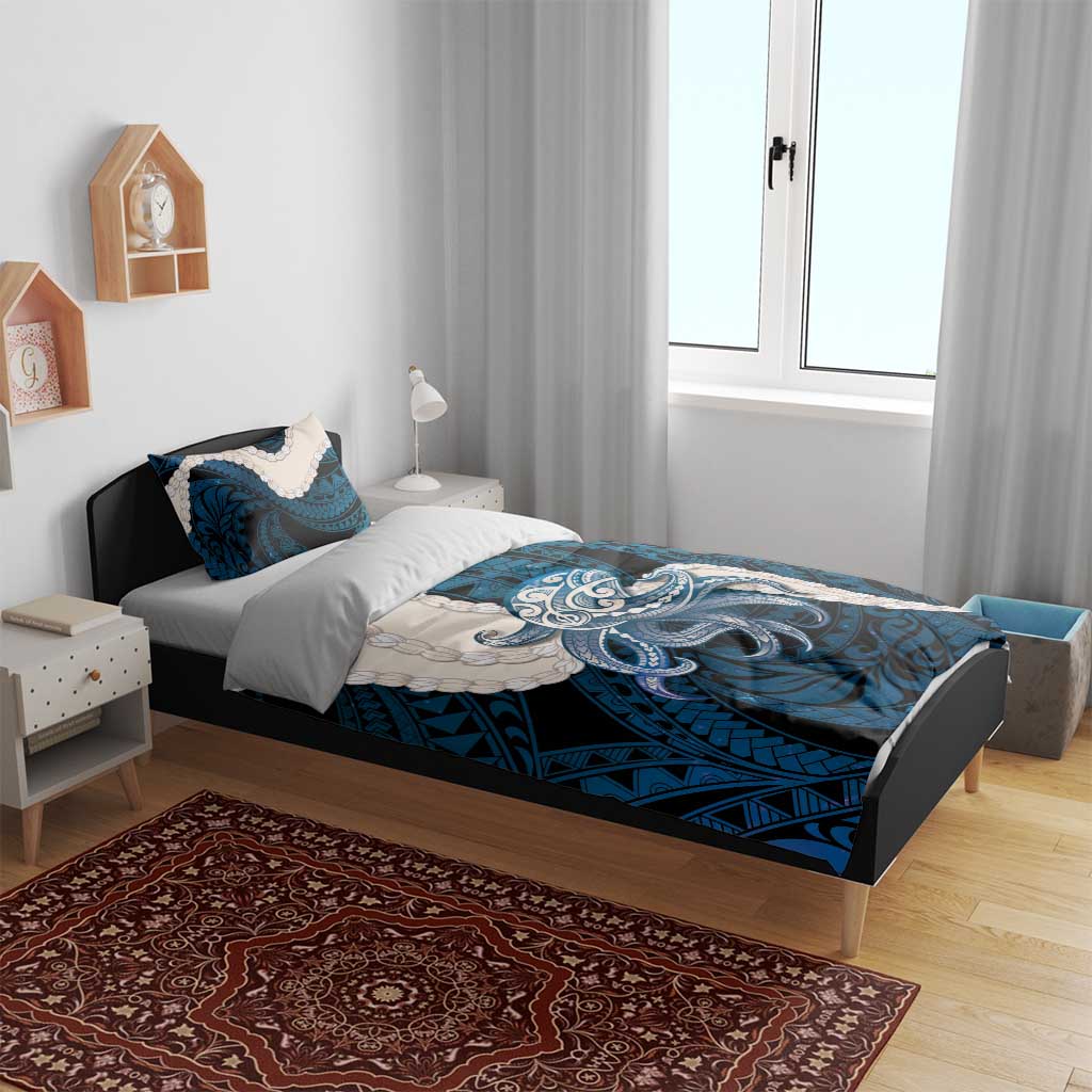 Blue Galaxy Polynesia Tribal Octopus Tattoo Bedding Set Pikake Lei Polynesian Pattern LT14 - Polynesian Pride