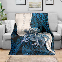 Blue Galaxy Polynesia Tribal Octopus Tattoo Blanket Pikake Lei Polynesian Pattern LT14 - Polynesian Pride