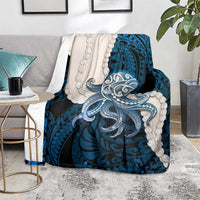 Blue Galaxy Polynesia Tribal Octopus Tattoo Blanket Pikake Lei Polynesian Pattern LT14 - Polynesian Pride