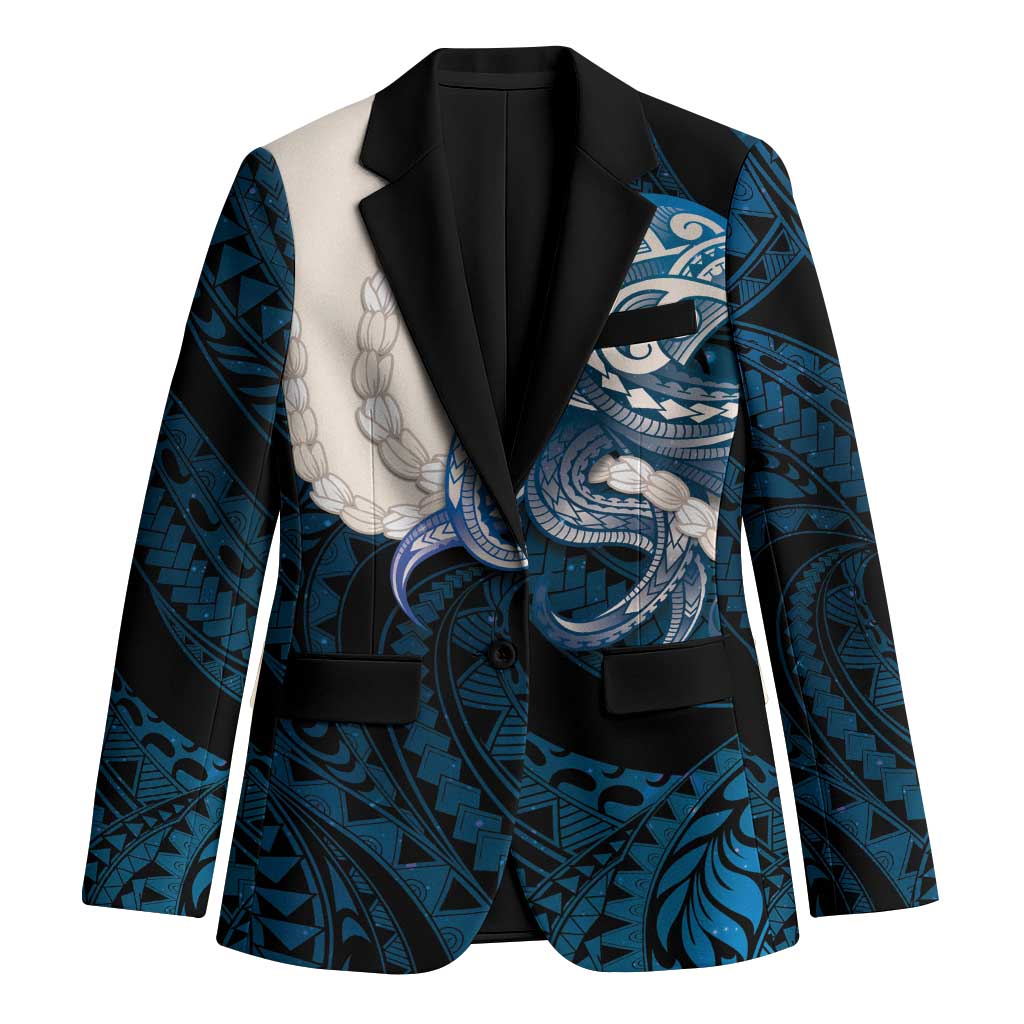 Blue Galaxy Polynesia Tribal Octopus Tattoo Blazer Pikake Lei Polynesian Pattern LT14 Unisex Blue - Polynesian Pride