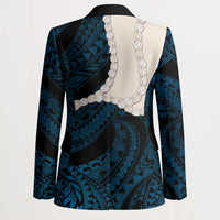 Blue Galaxy Polynesia Tribal Octopus Tattoo Blazer Pikake Lei Polynesian Pattern LT14 - Polynesian Pride