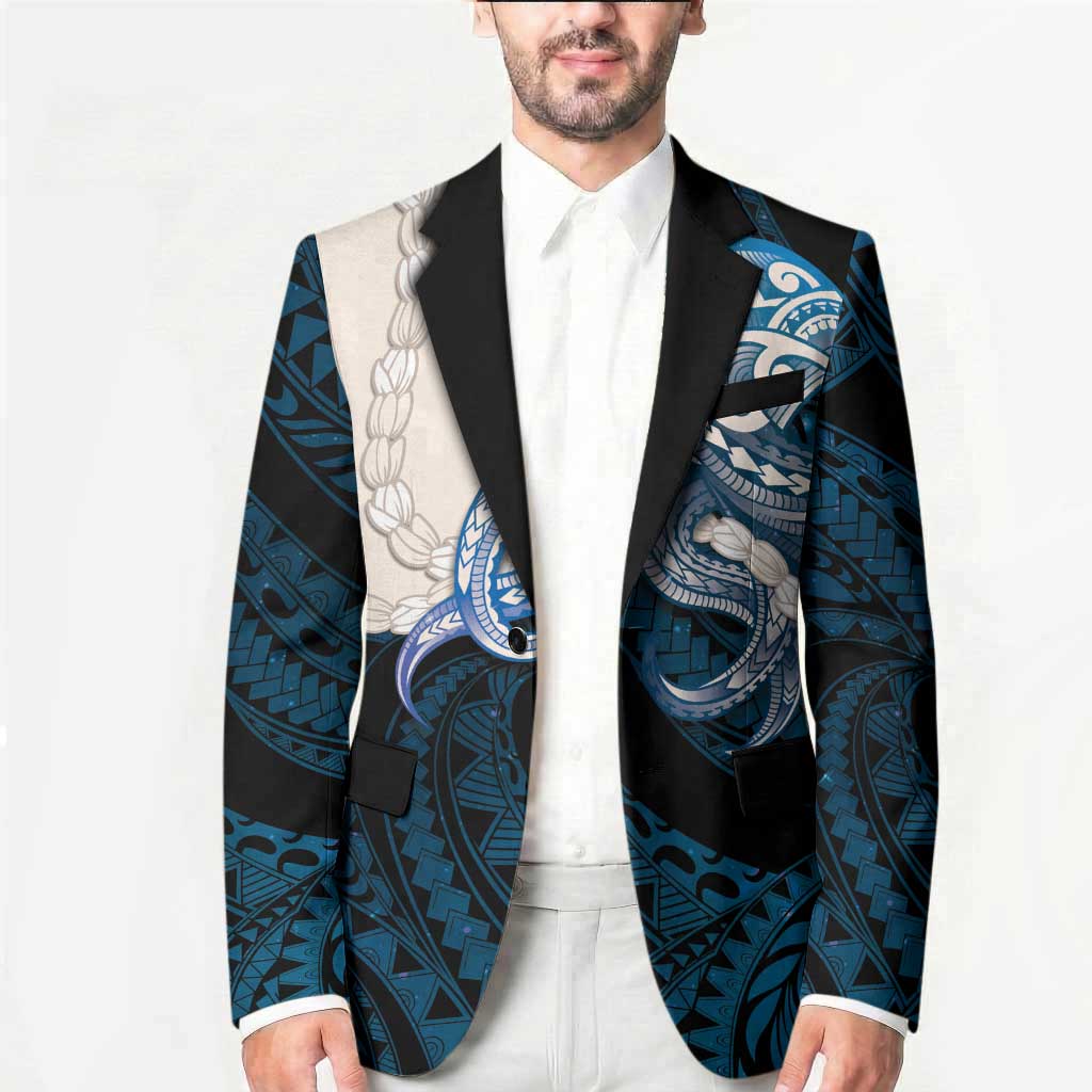 Blue Galaxy Polynesia Tribal Octopus Tattoo Blazer Pikake Lei Polynesian Pattern LT14 - Polynesian Pride