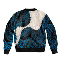 Blue Galaxy Polynesia Tribal Octopus Tattoo Bomber Jacket Pikake Lei Polynesian Pattern LT14 - Polynesian Pride