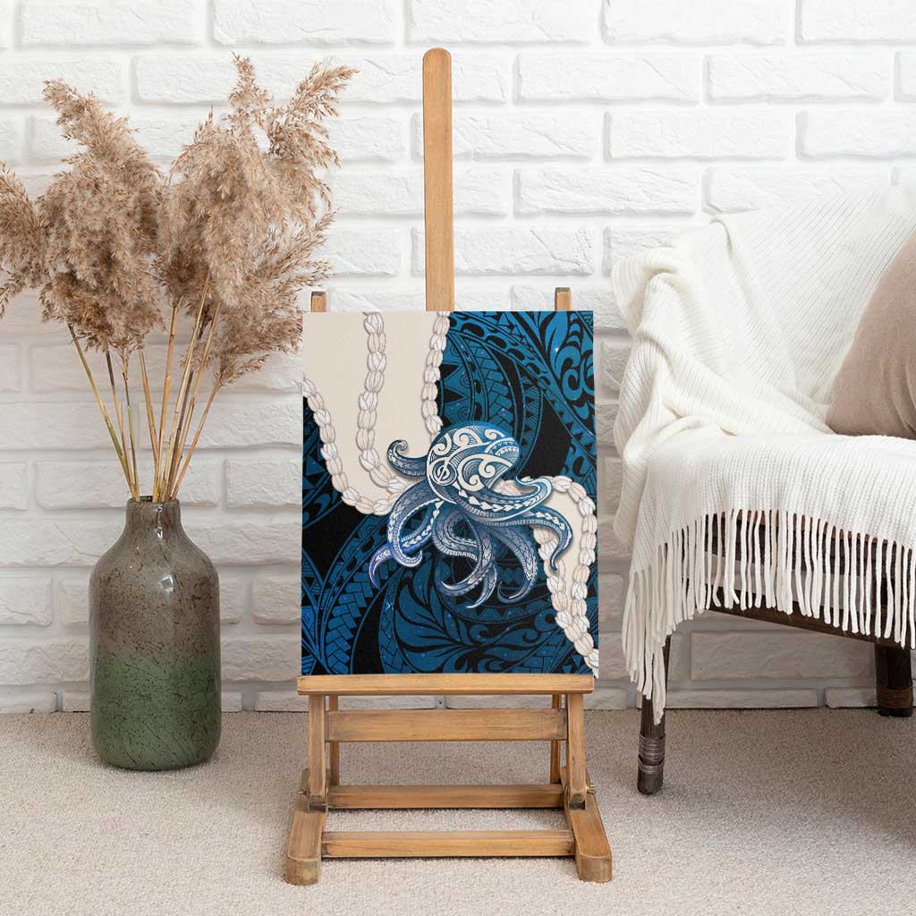 Blue Galaxy Polynesia Tribal Octopus Tattoo Canvas Wall Art Pikake Lei Polynesian Pattern LT14 - Polynesian Pride