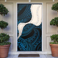 Blue Galaxy Polynesia Tribal Octopus Tattoo Door Cover Pikake Lei Polynesian Pattern
