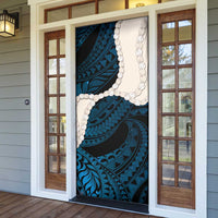 Blue Galaxy Polynesia Tribal Octopus Tattoo Door Cover Pikake Lei Polynesian Pattern