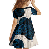 Blue Galaxy Polynesia Tribal Octopus Tattoo Family Matching Long Sleeve Bodycon Dress and Hawaiian Shirt Pikake Lei Polynesian Pattern
