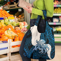 Blue Galaxy Polynesia Tribal Octopus Tattoo Grocery Bag Pikake Lei Polynesian Pattern LT14 - Polynesian Pride