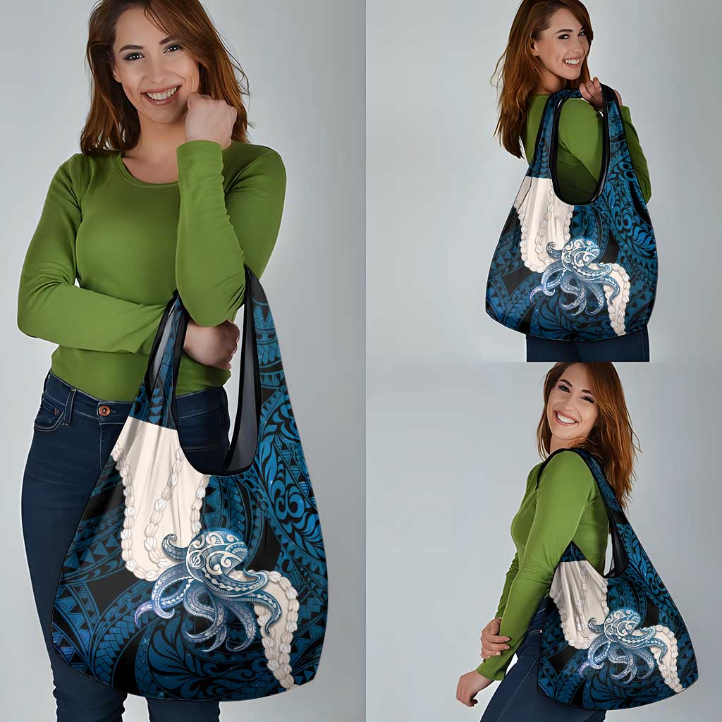 Blue Galaxy Polynesia Tribal Octopus Tattoo Grocery Bag Pikake Lei Polynesian Pattern LT14 - Polynesian Pride