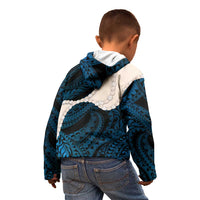 Blue Galaxy Polynesia Tribal Octopus Tattoo Kid Hoodie Pikake Lei Polynesian Pattern LT14 - Polynesian Pride
