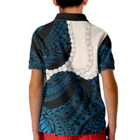 Blue Galaxy Polynesia Tribal Octopus Tattoo Kid Polo Shirt Pikake Lei Polynesian Pattern LT14 - Polynesian Pride