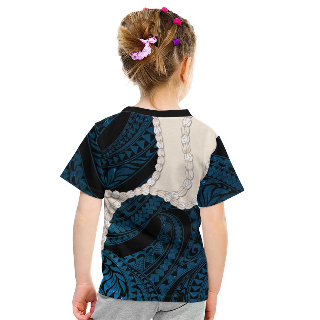 Blue Galaxy Polynesia Tribal Octopus Tattoo Kid T Shirt Pikake Lei Polynesian Pattern LT14 - Polynesian Pride