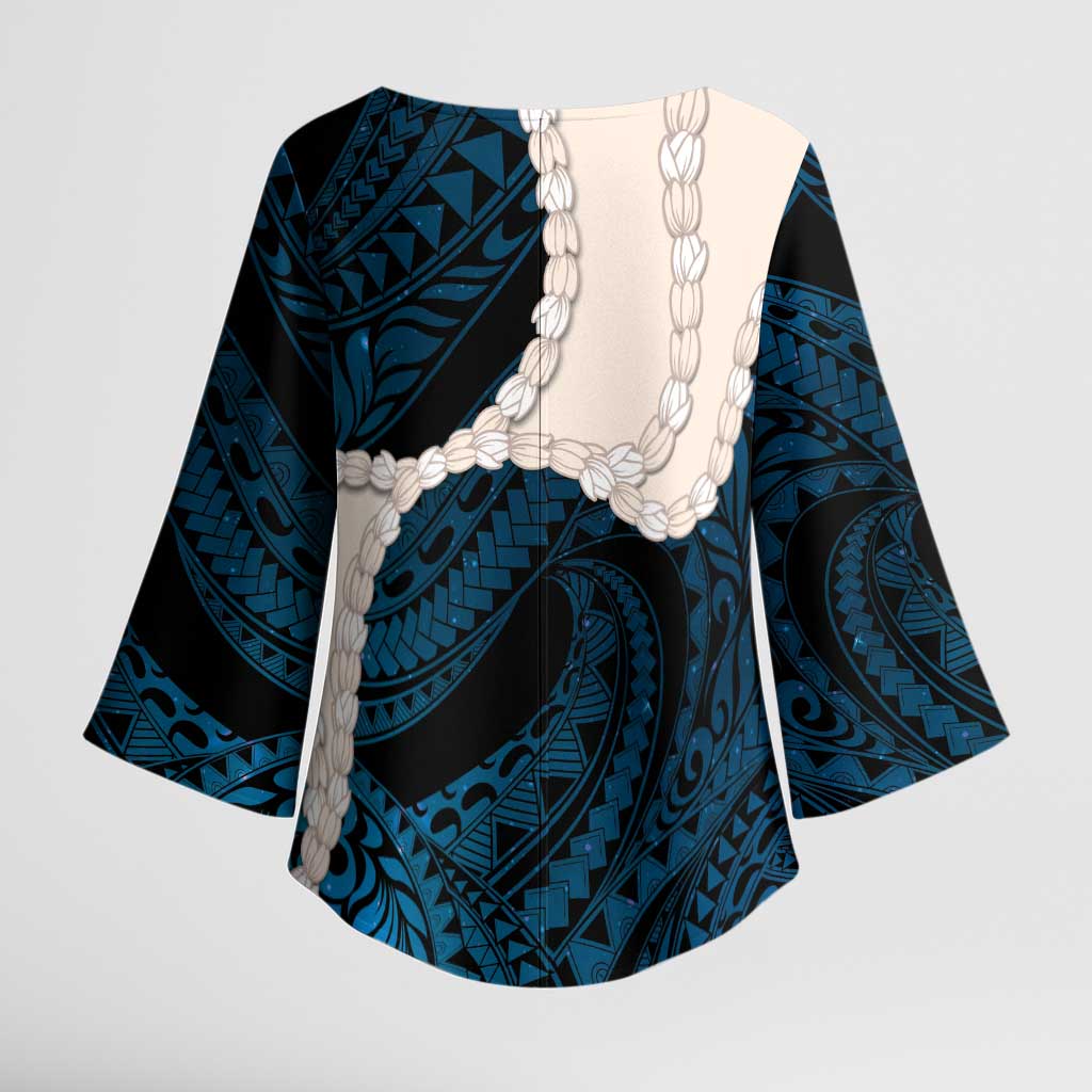 Blue Galaxy Polynesia Tribal Octopus Tattoo Kimono Sleeve Blouse Pikake Lei Polynesian Pattern LT14 - Polynesian Pride