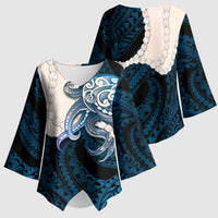 Blue Galaxy Polynesia Tribal Octopus Tattoo Kimono Sleeve Blouse Pikake Lei Polynesian Pattern LT14 - Polynesian Pride
