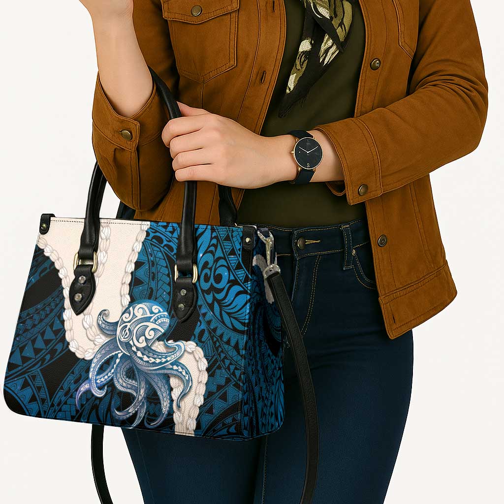Blue Galaxy Polynesia Tribal Octopus Tattoo Leather Bag Pikake Lei Polynesian Pattern LT14 - Polynesian Pride