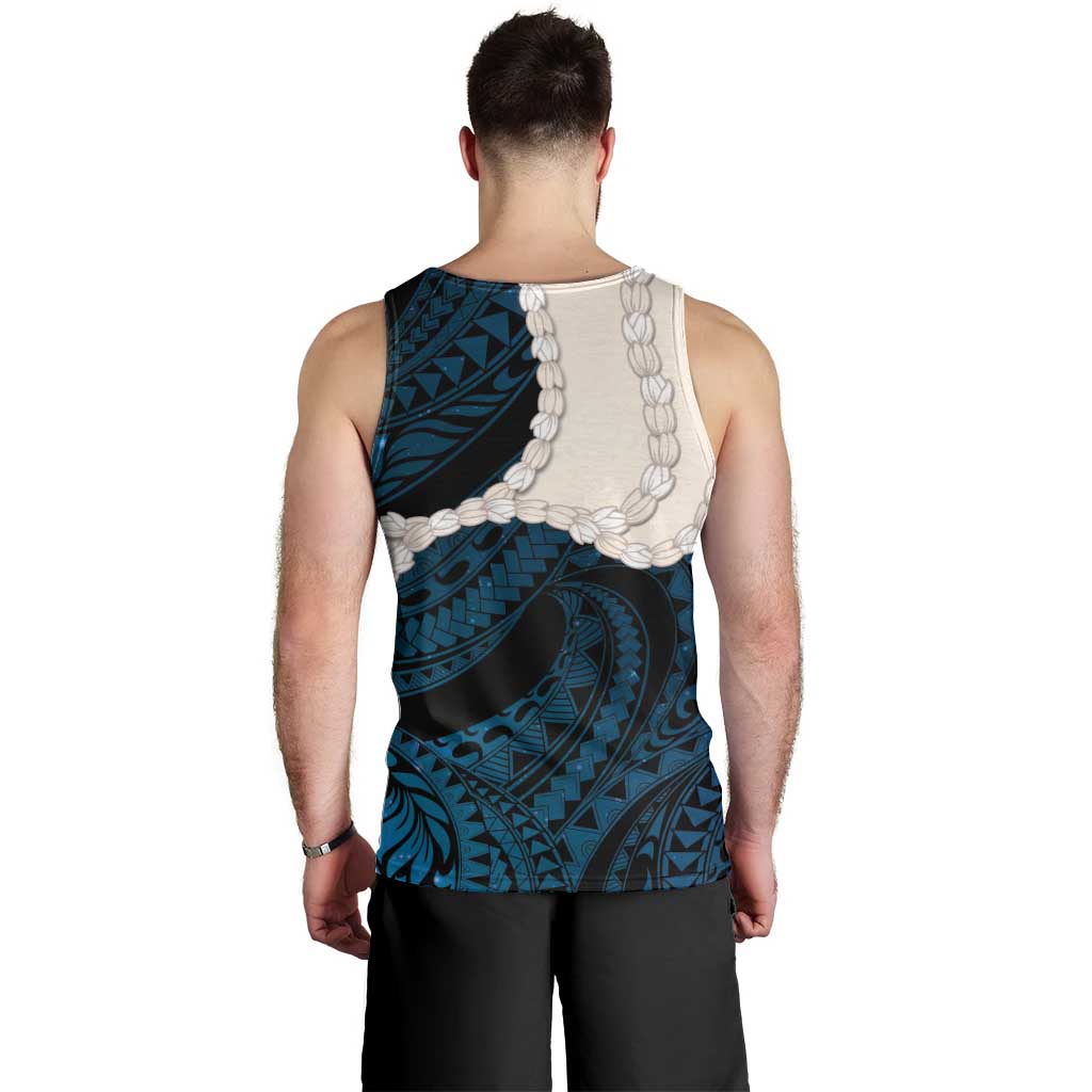Blue Galaxy Polynesia Tribal Octopus Tattoo Men Tank Top Pikake Lei Polynesian Pattern LT14 - Polynesian Pride