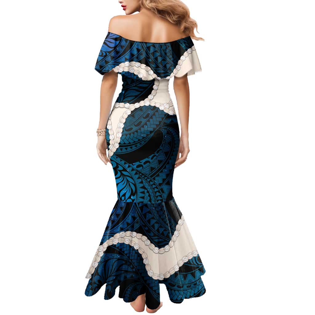 Blue Galaxy Polynesia Tribal Octopus Tattoo Mermaid Dress Pikake Lei Polynesian Pattern LT14 - Polynesian Pride