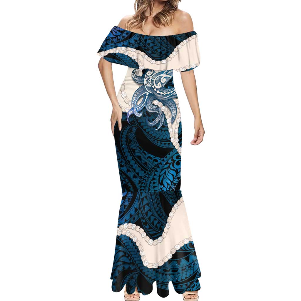 Blue Galaxy Polynesia Tribal Octopus Tattoo Mermaid Dress Pikake Lei Polynesian Pattern LT14 - Polynesian Pride