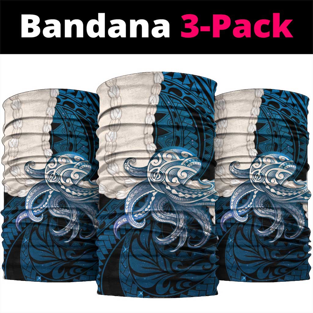 Blue Galaxy Polynesia Tribal Octopus Tattoo Neck Gaiter Pikake Lei Polynesian Pattern LT14 package One Size: 25*50cm Blue - Polynesian Pride