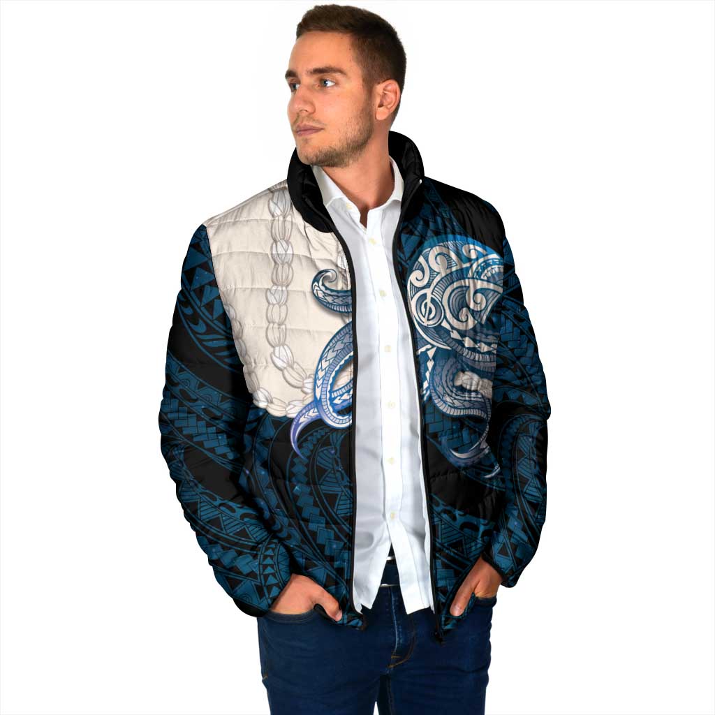 Blue Galaxy Polynesia Tribal Octopus Tattoo Padded Jacket Pikake Lei Polynesian Pattern LT14 - Polynesian Pride